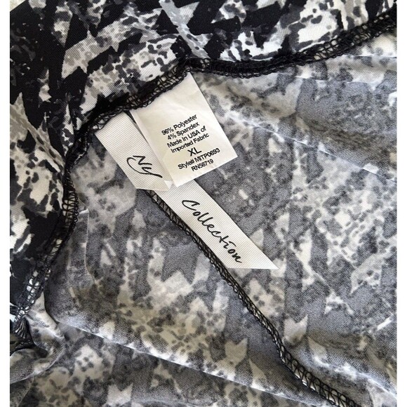 NY Collection Wide Leg Stretch Pants Houndstooth Print Wide Waistband Size XL - Picture 3 of 7